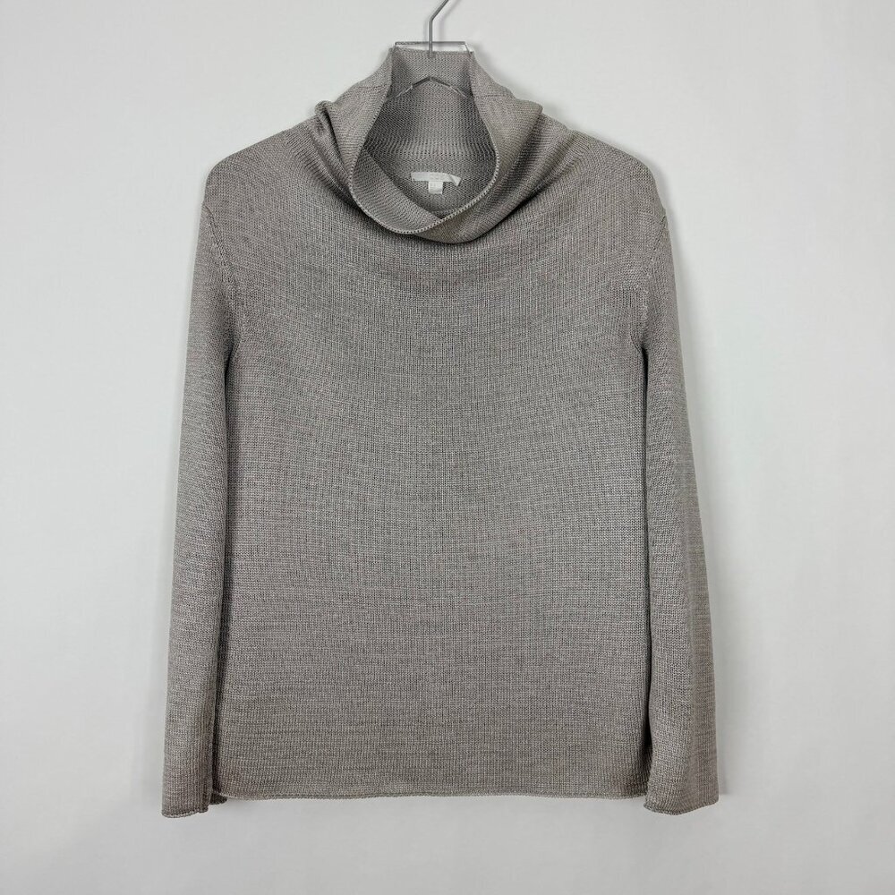 COS Funnel Neck Sweater Women's Size S Taupe Turtleneck Cozy Classic Neutral